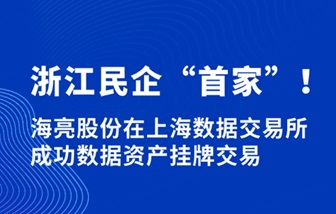 浙江民企“首家” | 海亮股份在上海數(shù)據(jù)交易所成功數(shù)據(jù)資產(chǎn)掛牌交易